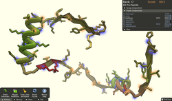 Une protéine dépliée sur Foldit Une protéine dépliée sur Foldit